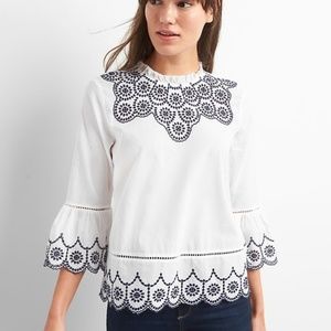 GAP Bell-Sleeve Eyelet Top